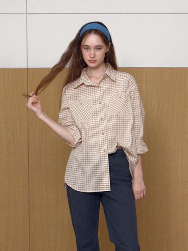 Rachel check shirt - beige - BRENDABRENDEN SEOUL - Modalova