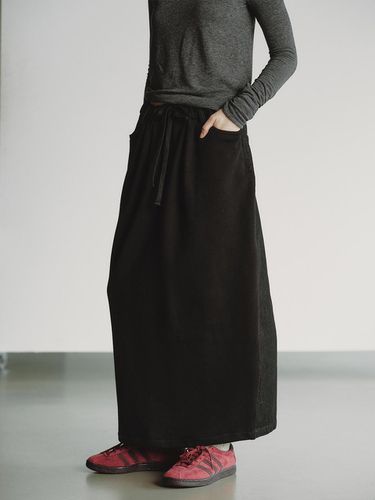 TWO SIDED DENIM SKIRT_BLACK - REPLAIN - Modalova