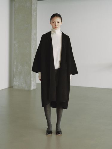 WOOL HANDMADE DOLMAN COAT_BLACK - REPLAIN - Modalova