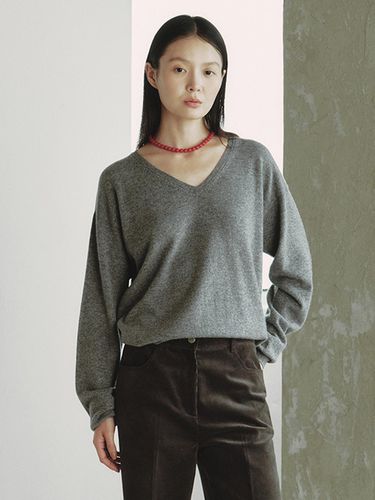 CASHMERE 30 V NECK KNIT_GREY - REPLAIN - Modalova