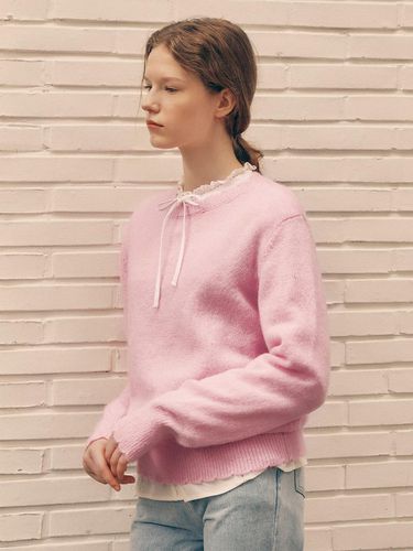 MOHAIR WOOL BLENDED KNIT PINK - ROLAROLA - Modalova