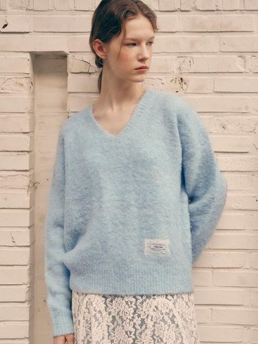 BOUCLE V NECK KNIT LIGHT BLUE - ROLAROLA - Modalova