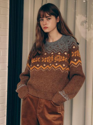 NORDIC KNIT PULLOVER BROWN - ROLAROLA - Modalova