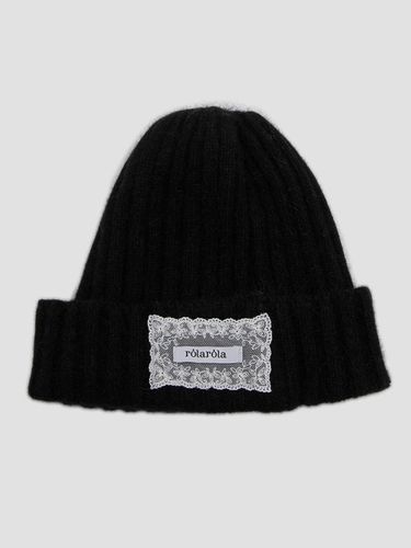 LACE LABEL BEANIE BLACK - ROLAROLA - Modalova