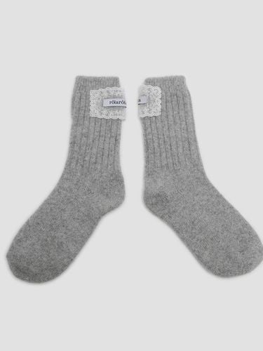 LACE LABEL SOCKS MELANGE GRAY - ROLAROLA - Modalova