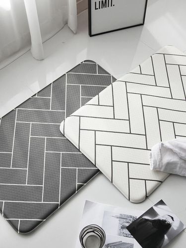 Modern Herringbone Double-Sided Cushioning Mat - DECOVIEW - Modalova