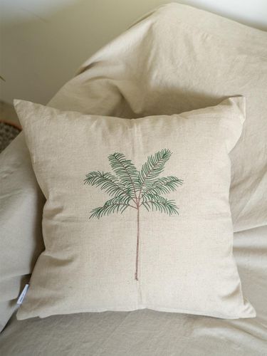 Palm Tree Embroidery Cushion (including Filling) - DECOVIEW - Modalova