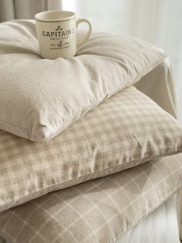 Beige Washing Linen Cushion (Including Filling) - DECOVIEW - Modalova