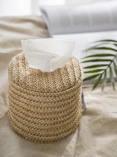 Rattan Round Tissue Case - DECOVIEW - Modalova