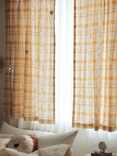 Yellow check curtain - DECOVIEW - Modalova