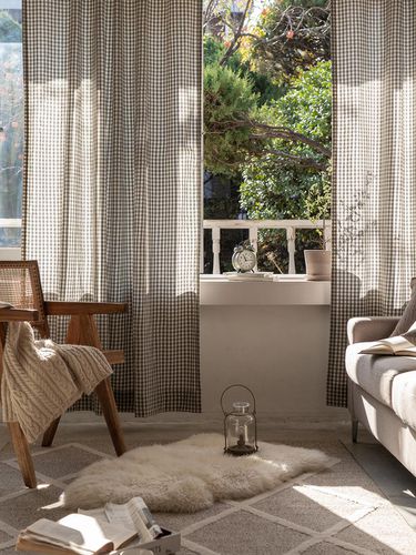 Melan Checkered Curtain - DECOVIEW - Modalova