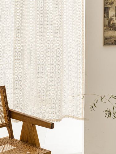 Natural Knitted Lace Curtain - DECOVIEW - Modalova