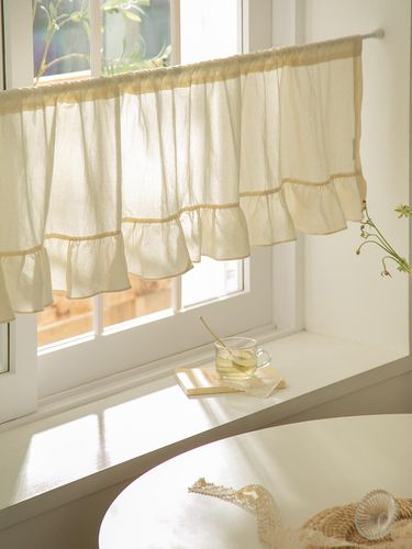 Natural washed frill valance curtain - DECOVIEW - Modalova