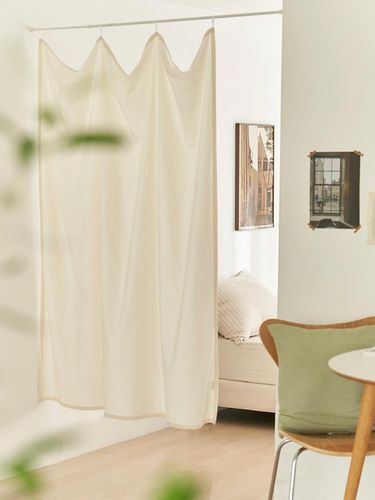 Natural Cotton Block Curtain - DECOVIEW - Modalova