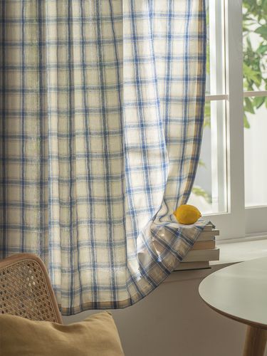 French blue checkered curtain - DECOVIEW - Modalova