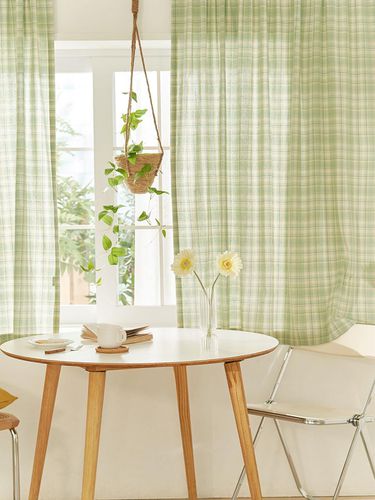 Green checkered small window curtain - DECOVIEW - Modalova