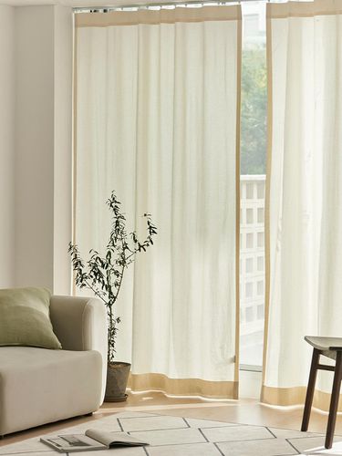 Natural Basic Cotton Curtain 2p - DECOVIEW - Modalova