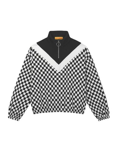 Checkerboard zip - up top - BLACK - CLUT STUDIO - Modalova