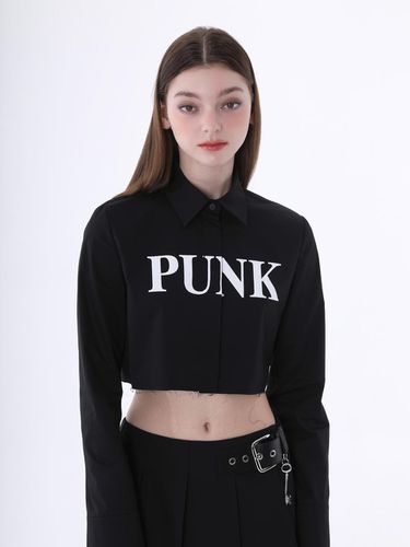 Punk crop shirt - BLACK - CLUT STUDIO - Modalova