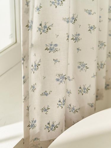 Blue Flower Small Window Curtain - DECOVIEW - Modalova