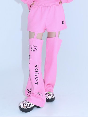 Cut out emoji pants - PINK - CLUT STUDIO - Modalova