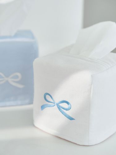 Minimal ribbon embroidered mini tissue case - DECOVIEW - Modalova