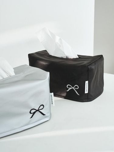 Ribbon embroidered leather tissue case - DECOVIEW - Modalova