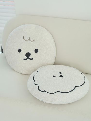 Bichon Embroidery Round Cushion - DECOVIEW - Modalova