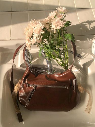 Belted ribbon bag_brown - ovuni - Modalova