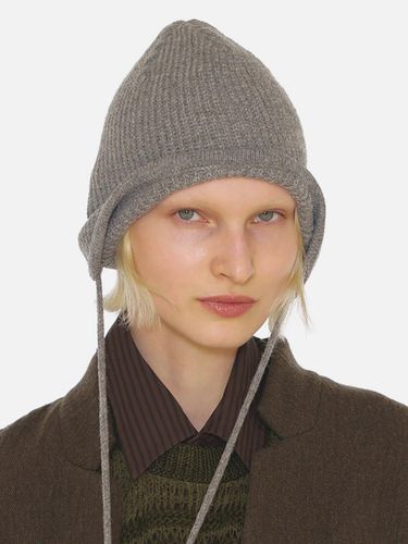 STRING EAR FLAP BEANIE / CASH MIX / RIB / LT GREY - UNDERCONTROL STUDIO - Modalova