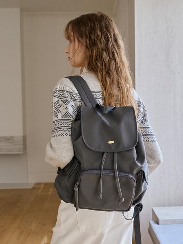 POCKET NYLON BACKPACK_CHARCOAL - YUPPE - Modalova