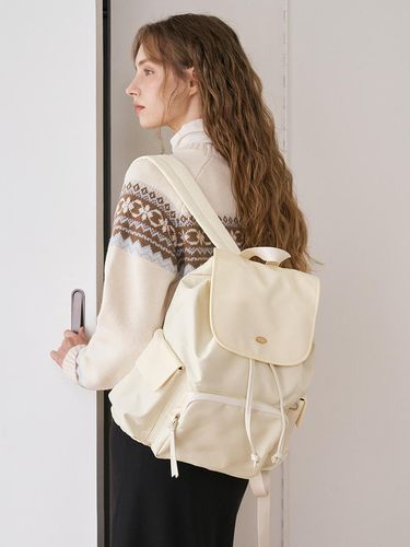 POCKET NYLON BACKPACK_light beige - YUPPE - Modalova