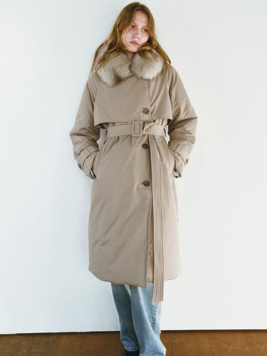 FUR TRENCH DOWN COAT [BEIGE] [BLACK] - HACIE - Modalova