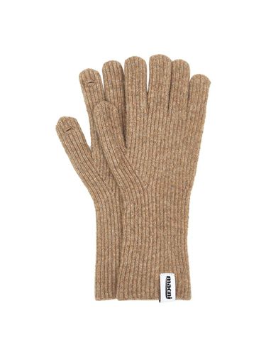 WOOL KNIT GLOVE_BEIGE - macni - Modalova