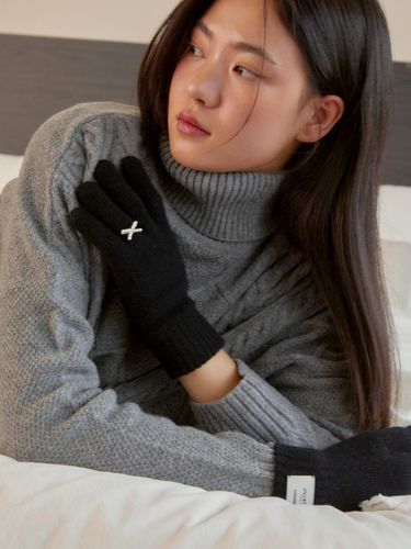 Fingerhole] Black ribbon decoration point gloves - JILLSTUART - Modalova