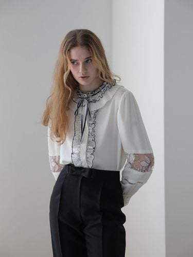 CAHIERS] Black ribbon lace blouse - CAHIERS - Modalova