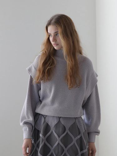 Closer] Drop Shoulder Metal Wool Knit_Light Viole - CAHIERS - Modalova