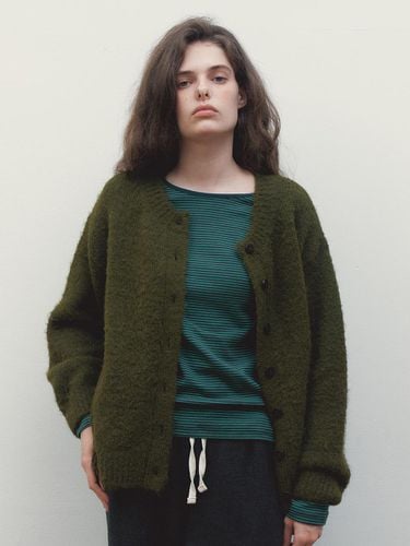 HAIRY KNIT CARDIGAN - FRENCH GREEN - Bensimon - Modalova