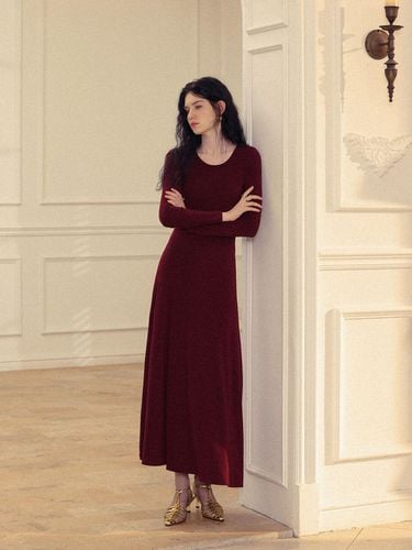 Red Burgundy Round Long Dress - Sincethen - Modalova