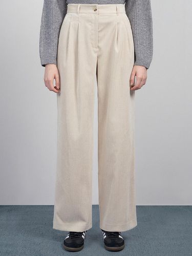 Corduroy Double pleated Straight Pants - SISTINA - Modalova