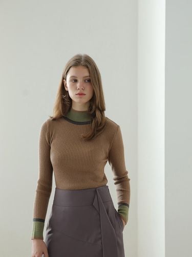 CAHISIENNE] Color block half turtleneck knitwear - CAHIERS - Modalova