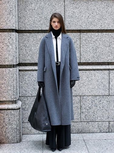 HANDMADE] Wool Double Belted Long Coat - RENEJ - Modalova