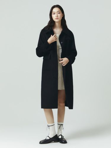 Back Strap Point Cashmere Blend Handmade Coat - itMICHAA - Modalova