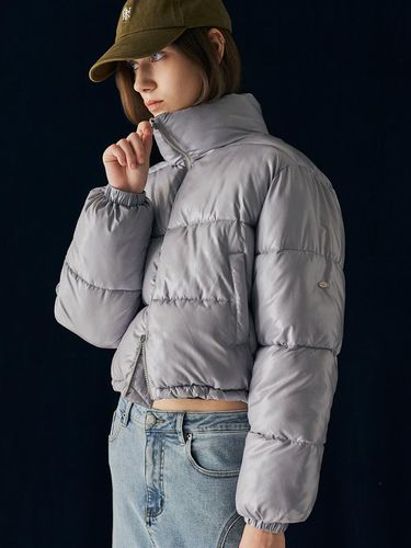 Glossy Pearl Short Puffer Jacket [GREY] (WBD4L07509) - GENERAL IDEA - Modalova