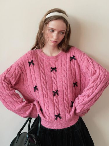 Cest_Bow cable pullover sweater - Cest Moidew - Modalova