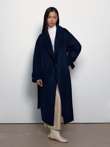 WIDE COLLAR HANDMADE COAT_NAVY - MIMEME - Modalova