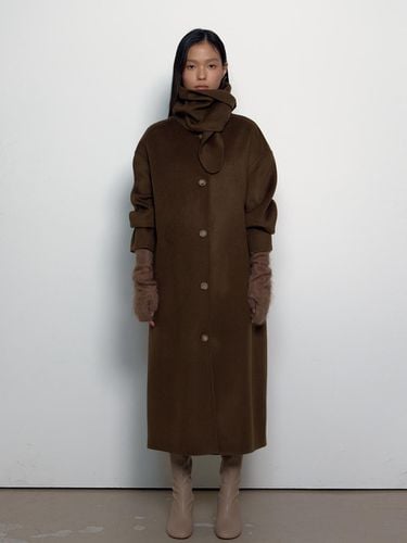 MUFFLER LONG HANDMADE COAT_WOOD BROWN - MIMEME - Modalova