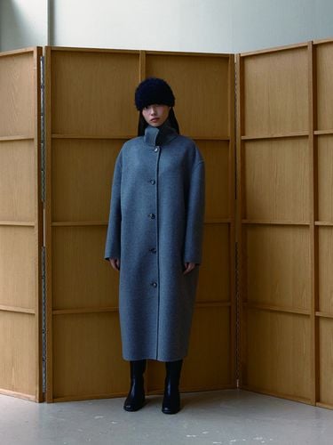 MUFFLER LONG HANDMADE COAT_CHARCOAL - MIMEME - Modalova