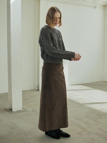 CORDUROY LINE SKIRT_BROWN - YUPPE - Modalova