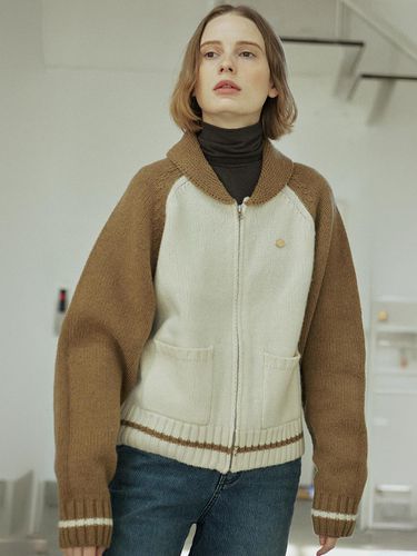 COWICHAN RAGLAN KNIT CARDIGAN_CREAM - YUPPE - Modalova